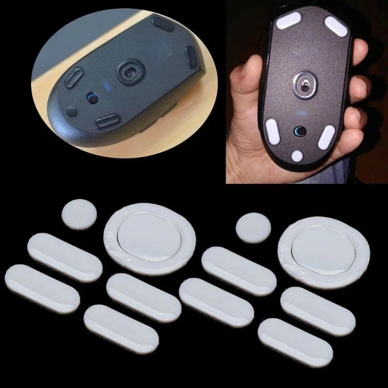 Replacement Mouse Skates for Logitech G304/G305 – White PTFE Glides, Curved Edge, Smooth Gaming Mouse Feet view 2