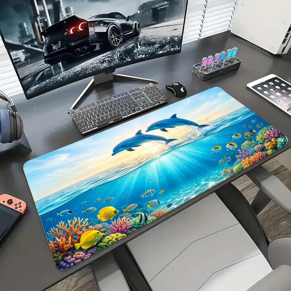 

Jumping whale Mouse Pad Desk Mat gaming mats office mat gamer pc accessories keypad expansion pads rubber anti-slip