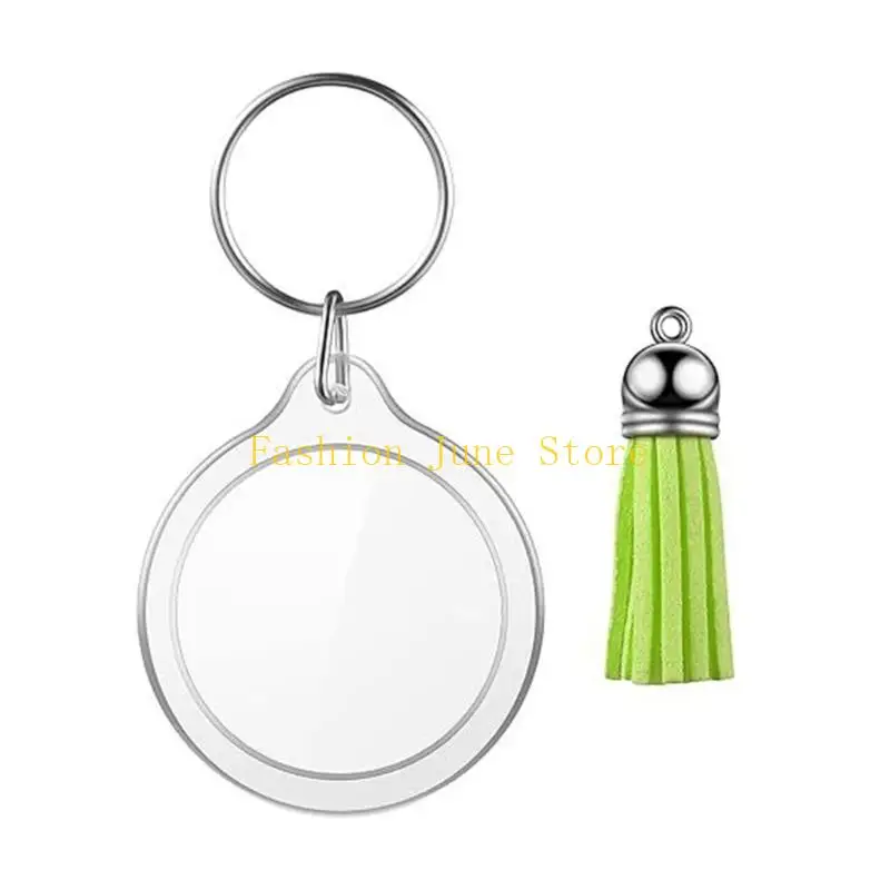 

N5KA Круглые брелоки для ключей, ювелирные изделия, пустая фоторамка, брелок для ключей, орнамент, набор «сделай сам» (упаковка