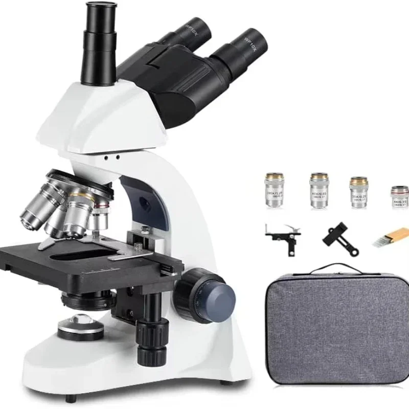 Professional laboratory research 40X-2500X compound trinocular  microscope for adults students with storage bag