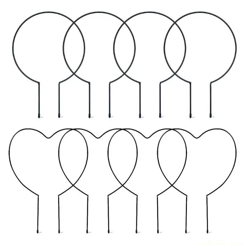 QX2E 4 Pieces Garden Trellis Rust Vine Plant Metal Support Wire Plants Climbing Holder Rack for Garden Stem Stalks Vines