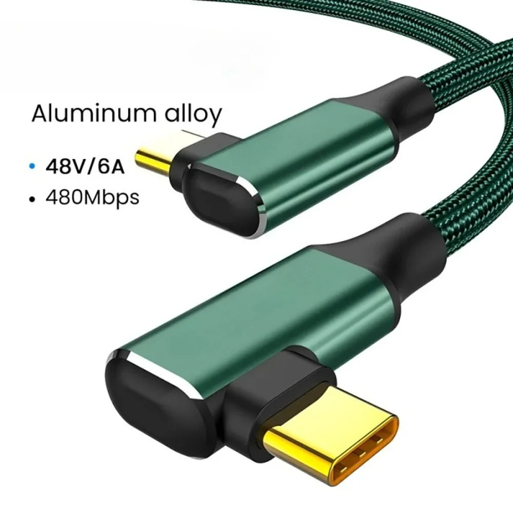 90-Grad-Winkel-USB-C-Kabel, PD-Schnellladegerät, Datenkabel für Samsung S24, Xiaomi, Huawei, USB-C-Schnellladekabel.