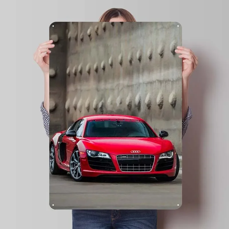 Audi Classic Car Metal Poster Home Living Room Decoration Custom Metal Tin Signs for Wall Art Decoration House Decor Accessories