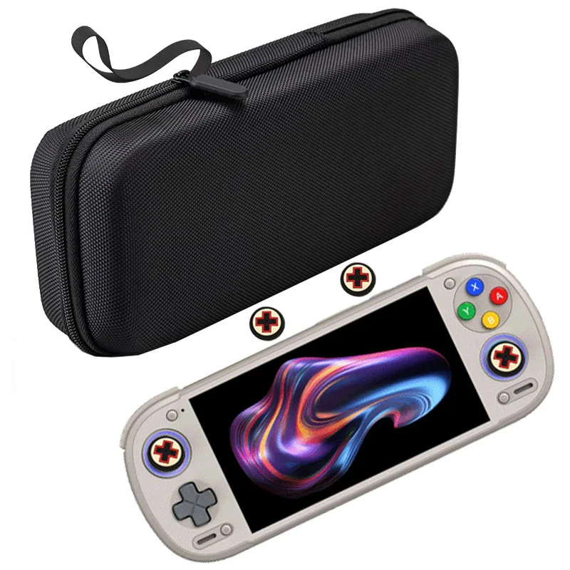 EVA Hard Pouch Bag Case for Retroid Pocket 6 Handheld Gaming Console Storage Game Accessories w/ Free Thumb Grip Caps Cover