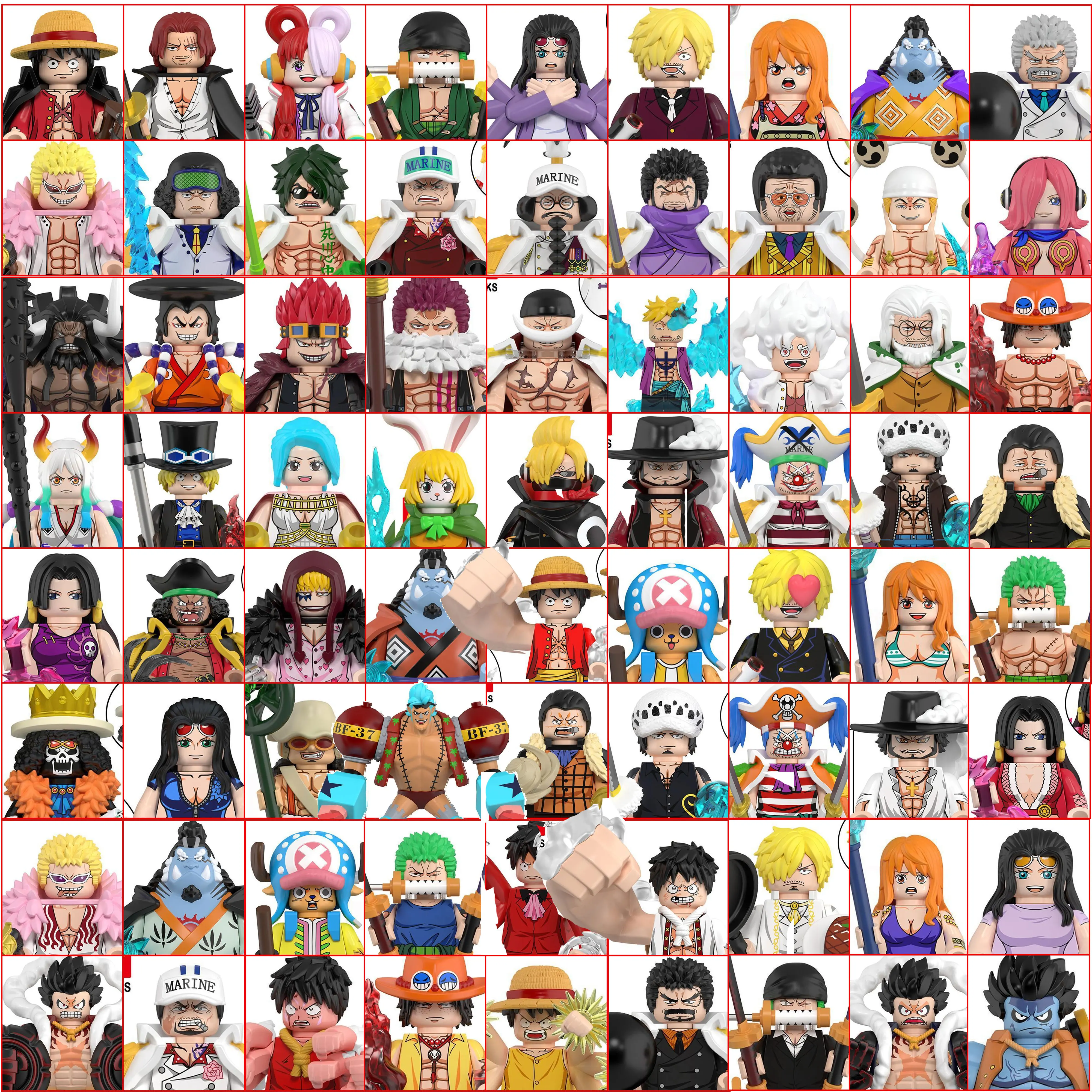 wm6189 Neues Modell Luffy Zoro Nami Sanji Chopper Bausteine Mini-Actionfiguren Zubehör Halloween Weihnachtsgeschenk