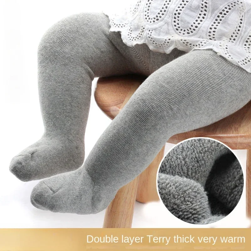 Baby Tights Winter Autumn Solid Color Soft Cotton Thick Warm Baby Girl Tights Newborn Toddler Tight Boy Girl Pantyhose Clothes