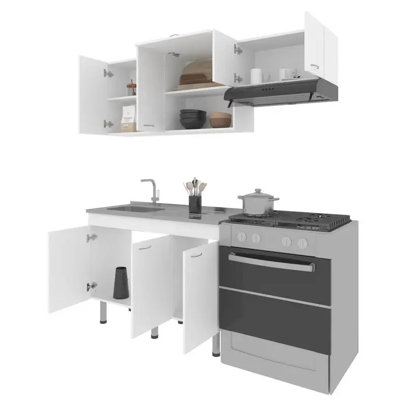مجموعة المطبخ المعيارية - حل كامل للمطابخ الحديثة مع مساحة تخزين، طراز كرونوس، تصميم متعدد الوظائف، موفر للمساحة #5