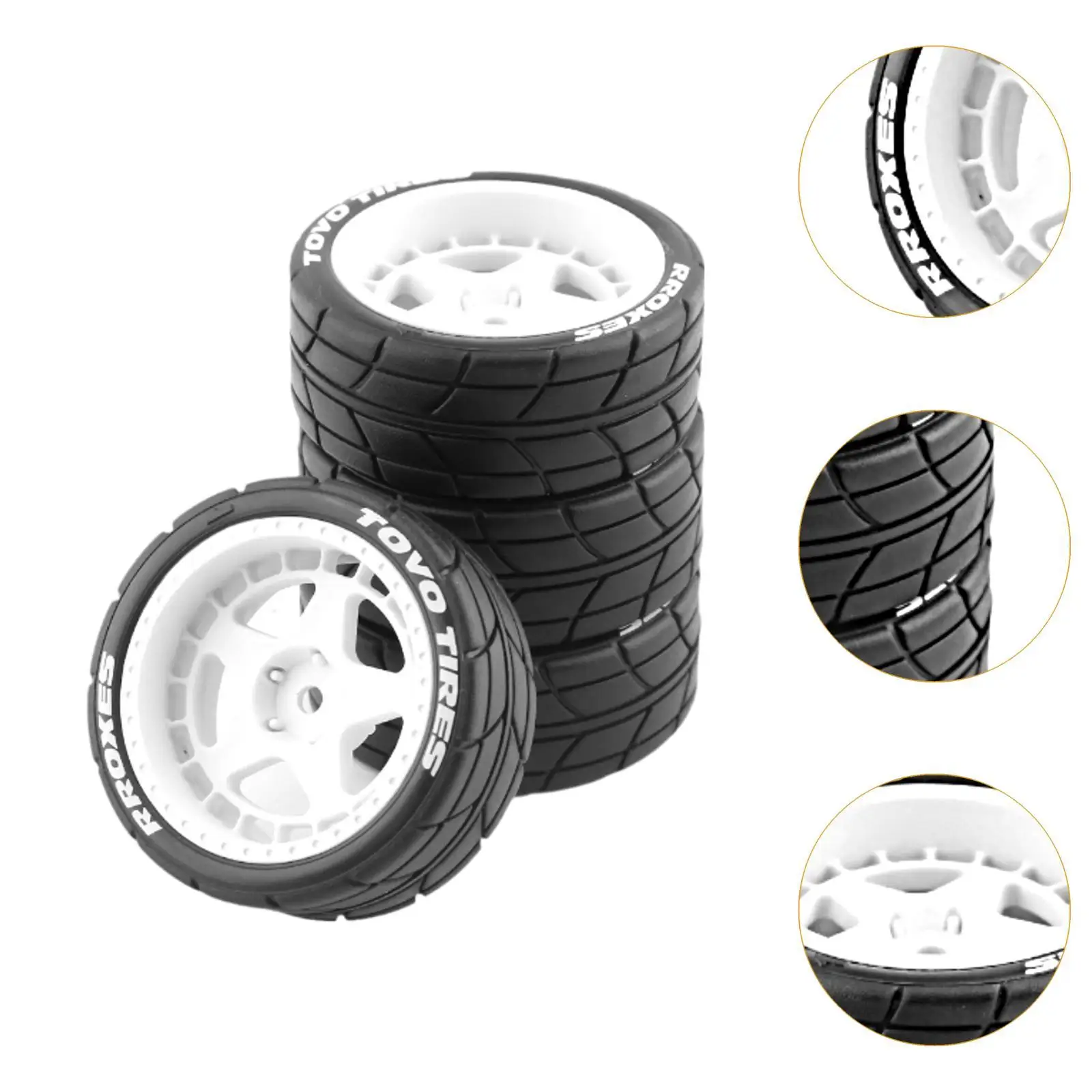 Neumáticos de goma para coche teledirigido, piezas de repuesto de 65mm de diámetro, 4 piezas, juego de neumáticos de Rally para TT02 XV01 1:10, modelo de coche DIY RC Hobby