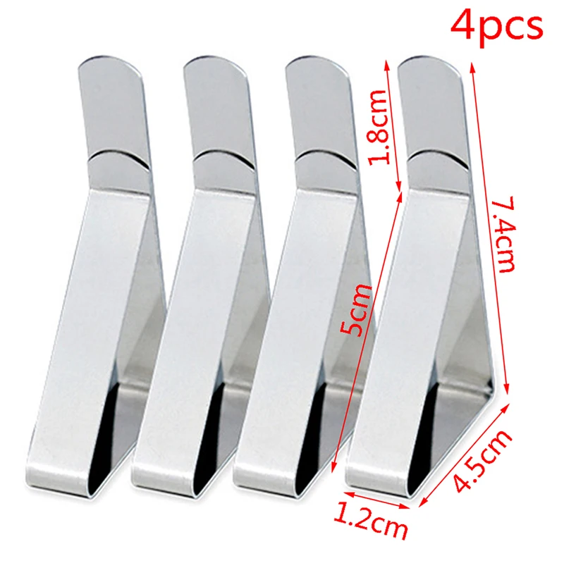 4PCS Stainless Steel Tablecloth Clamps Wedding Promenade Table Cover Holder Clip