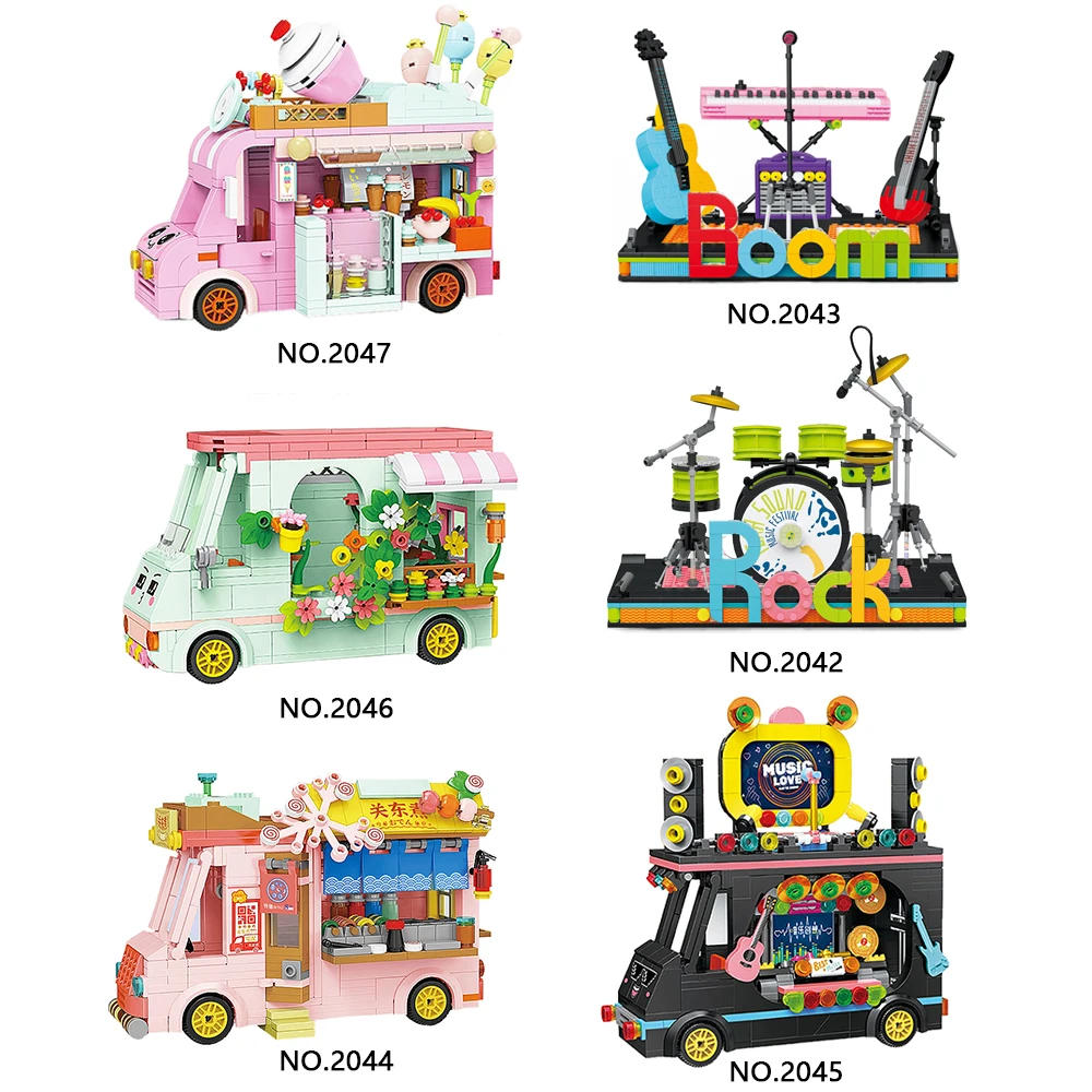 

Building Blocks DIY Store Street View Food , Cozy House, Music Model Building Blocks Girls Bricks Classic Kid Toys for Children