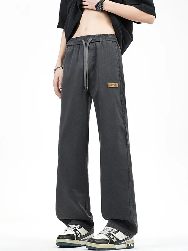 

Высокие мужские повседневные брюки из лиоцелла длиной 90 см, новые летние свободные прямые брюки из тонкой ткани, удобные дышащие orts