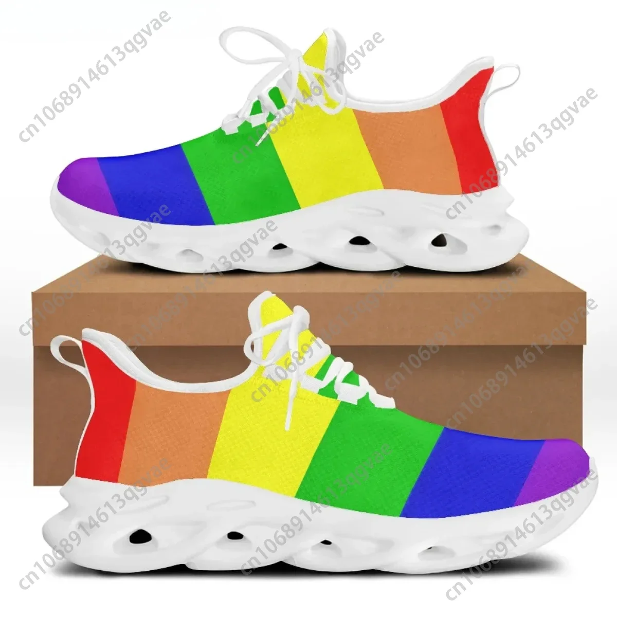 Men Shoes Sneakers Colorful Rainbow Gay Pride Breathable Leisure Male Lace Up Flats Non-slip Footwear Zapatos Hombre