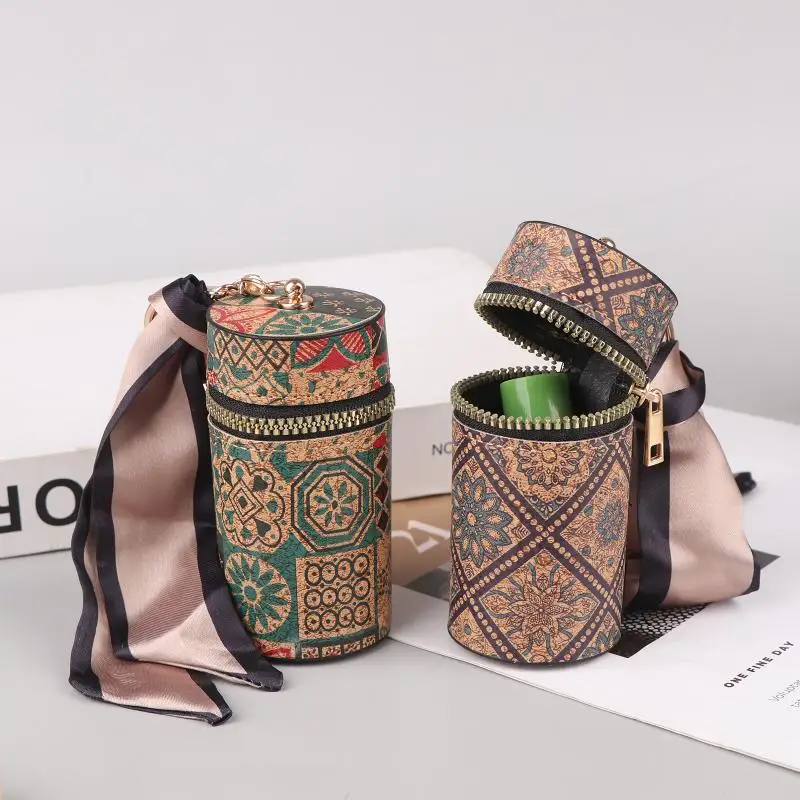 Retro-Print-Münzgeldbörse, tragbare Geldbörse mit Reißverschluss und Schlüsselanhänger, multifunktionale Mini-Aufbewahrungstasche, Lippenstifttasche für Damen, Geschenkidee. – Detail 3