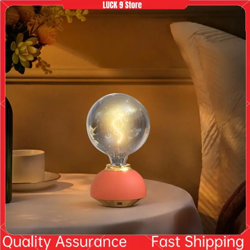 

Glass LED Table Lamp Touch Dimmable Table Lamp Bulb Shaped Table Lamp For Indoor Decor Bedroom Table Lamp Easy Install White