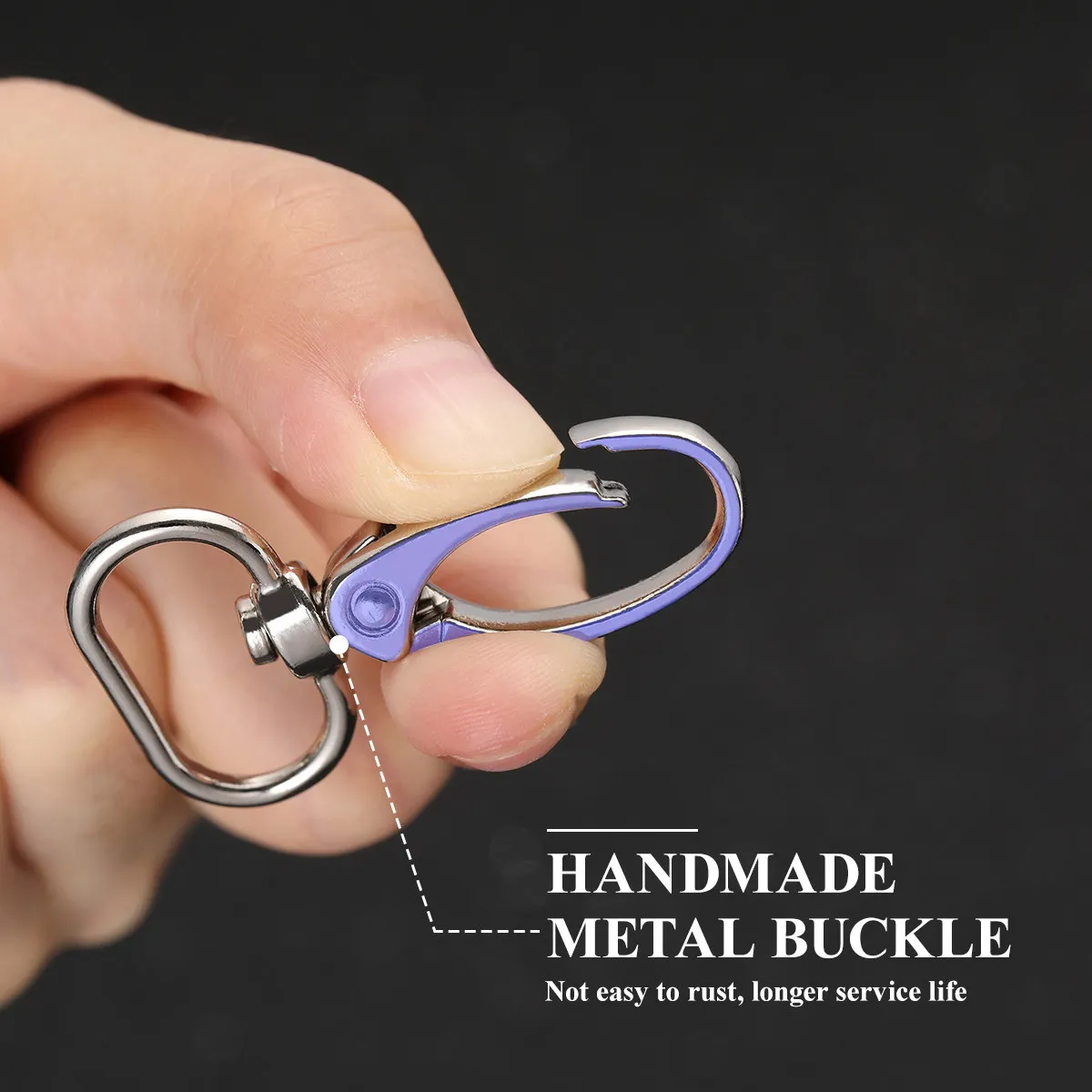 30Pcs Metal Buckles Swivel Snap Hooks with D Rings Stainless Steel 360 Degree Rotating for Keychains Dog Leashes Crafts DIY