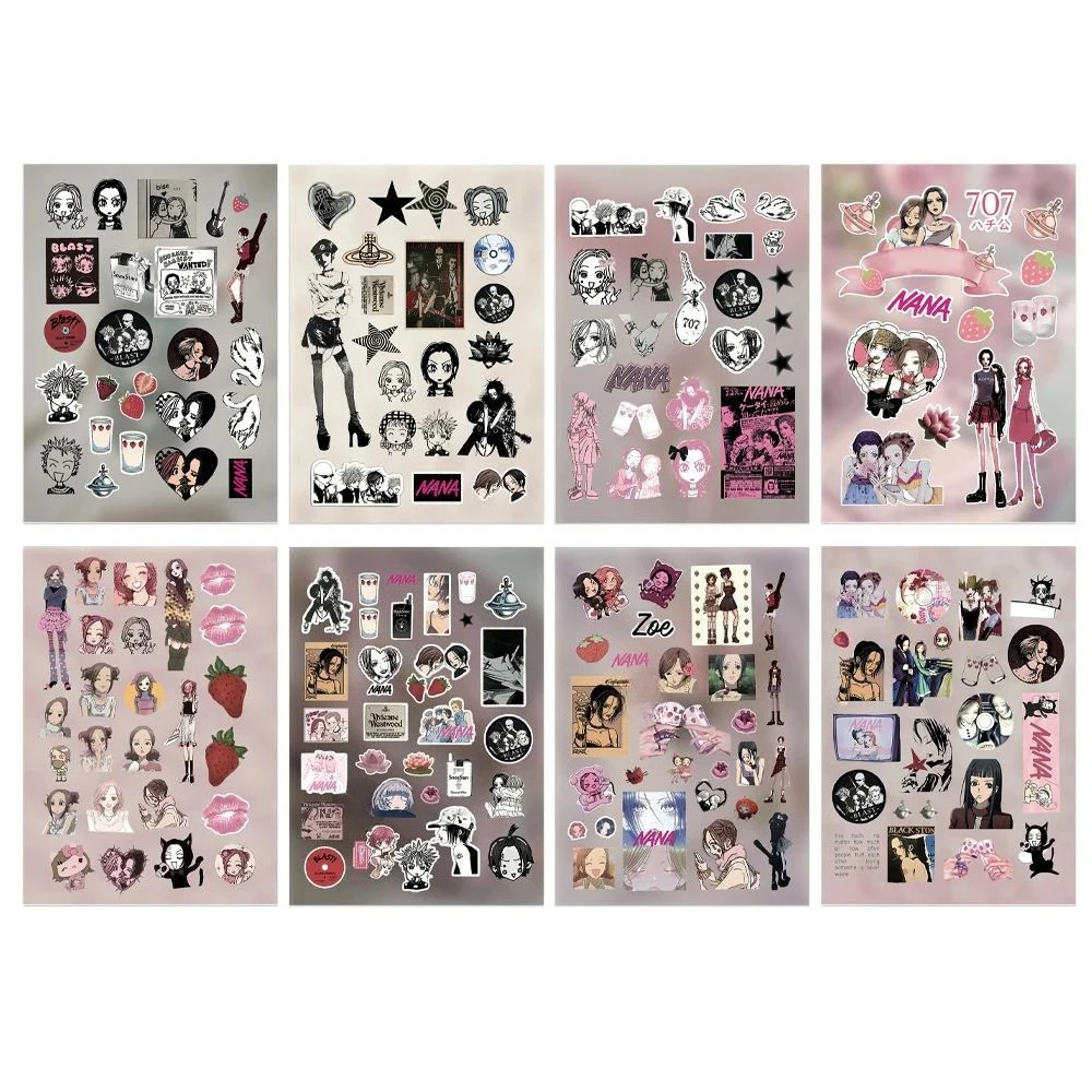 8 Stück Anime NANA Aufkleber Komatsu NANA Süßes Mädchen für Scrapbooking Zubehör Telefon Wasserflasche
