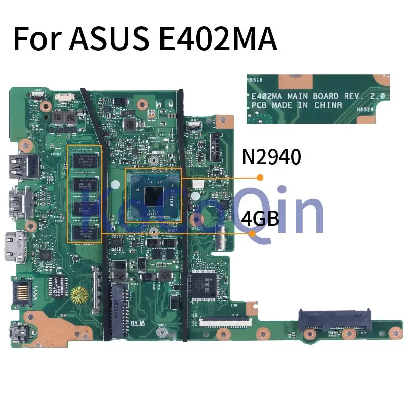 

For ASUS E402MA N2940 Notebook Mainboard REV.2.0 4GB DDR3 Laptop Motherboard