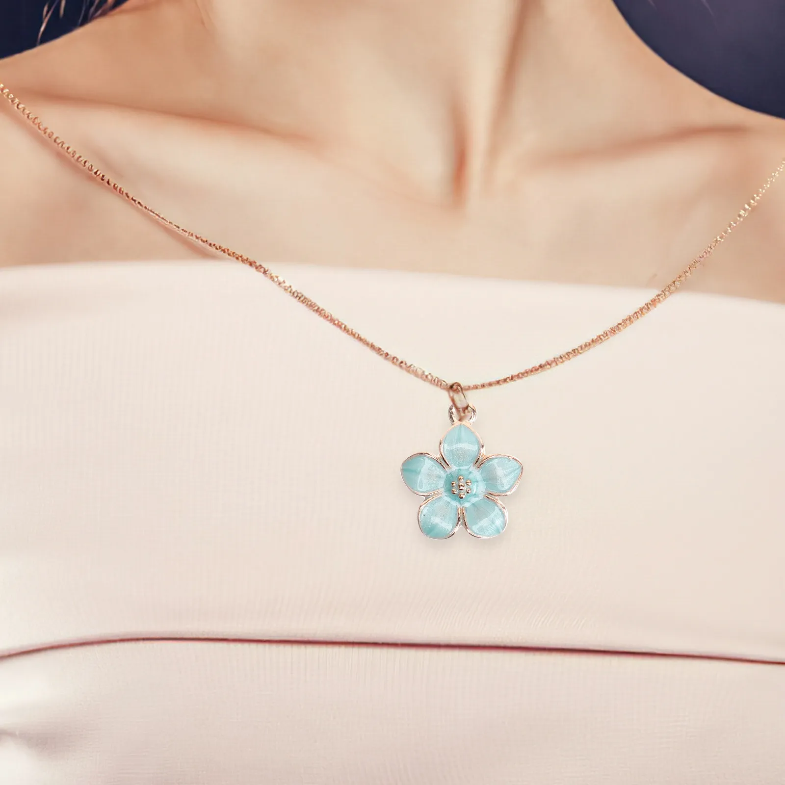 

50Pcs Cherry Blossom Flower Pendant Charms Alloy Jewelry Making DIY Bracelet Necklace Decorative Accessories Flower Charms