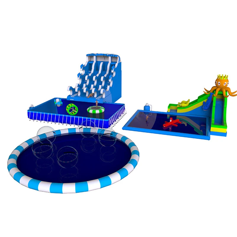 ！@New Design THL PVC Inflatable Outdoor Water Slide System Commercial Custom Capacity Mobile Ride-Ons Water Park Equipment Moder