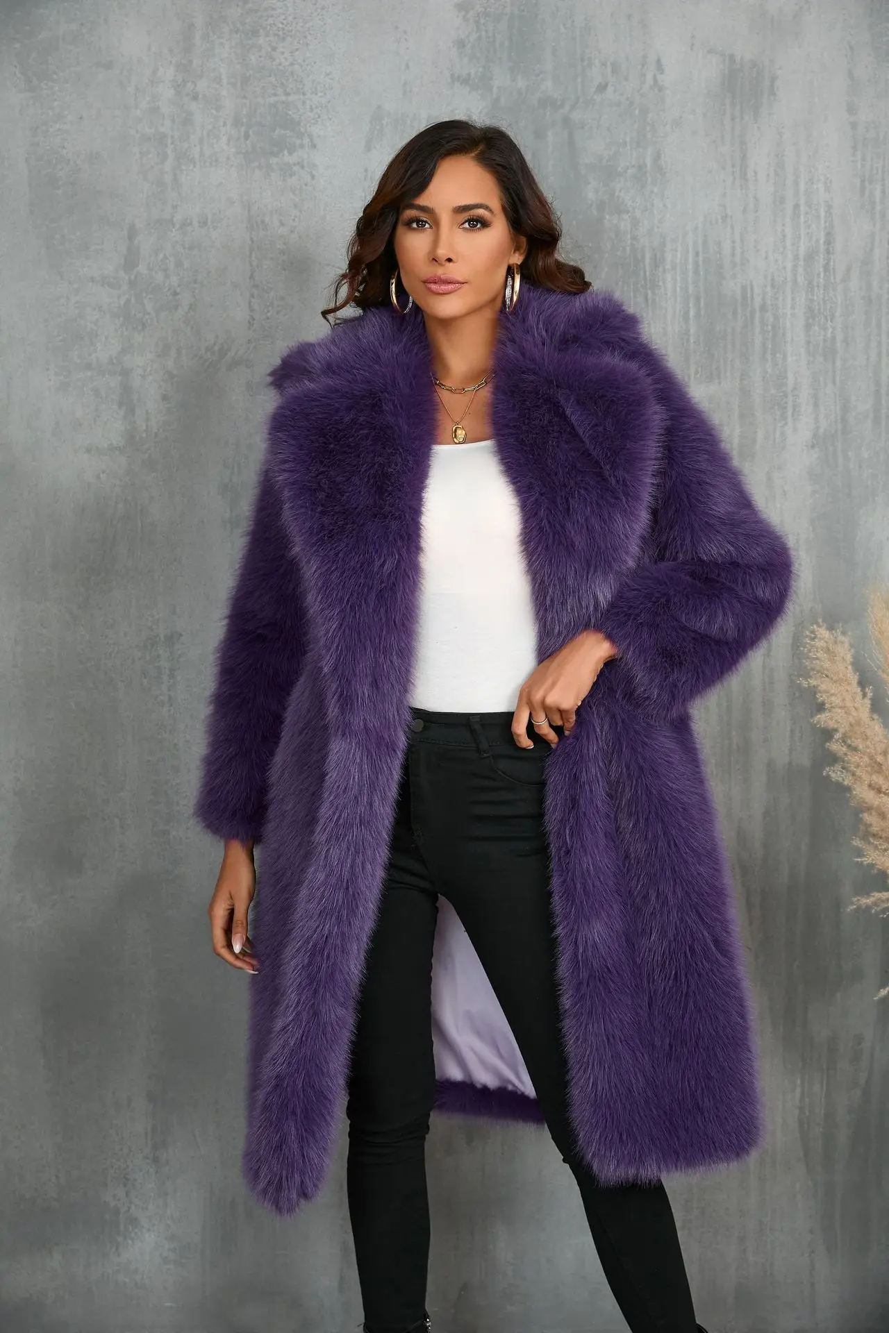 Fur & Faux Fur Coat Lapel Imitation Of Fox Fur Coat 2025 New Winter Women Fur Coat Fashion Temperament Warm Women Fur Coat H217