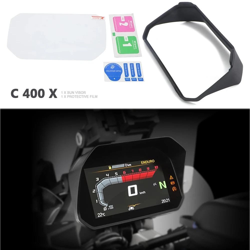 

Motorcycle Instrument Sun Visor Hat Sunshade Meter Cover Guard For BMW C400X C 400 X Dashboard Anti Glare Protector Accessories