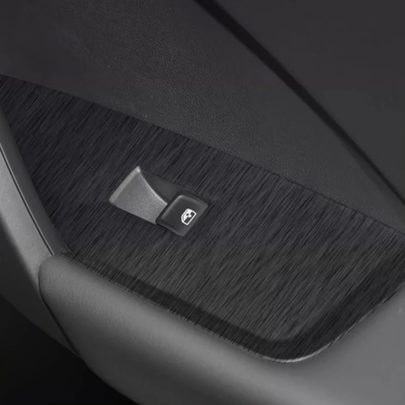 For Volkswagen TAOS 2021-2026 LHD Car Carbon Black Interior Sticker Lifting Window Panel Decal Gear Inner Door Protective Film
