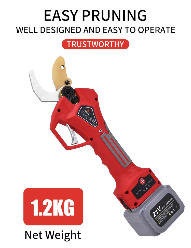 202532 مللي متر مقص التقليم الكهربائي التقدمي آلة تطعيم كهربائية مقص تشذيب الحدائق