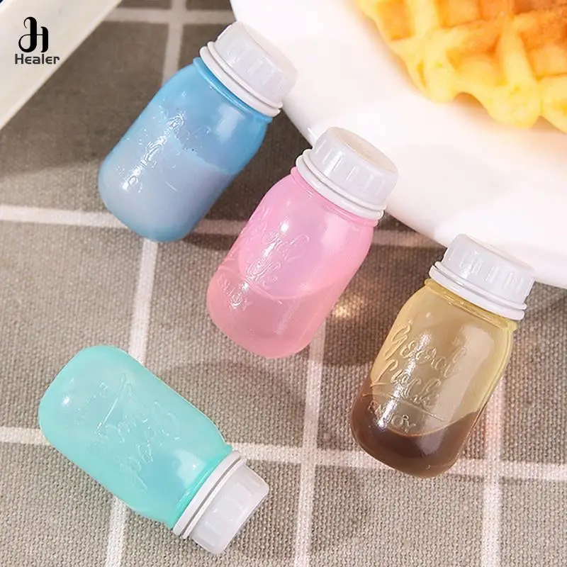 4Pcs Mini Cute Pattern Sauce Box Squeeze Bottle Cartoon Tomato Honey Condiment Container For Kids Lunch Box Accessories