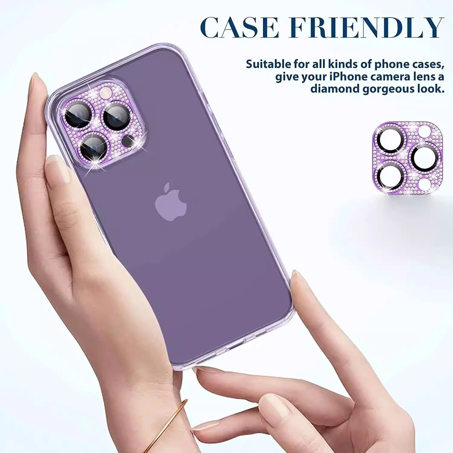 Glitter Diamond Camera Lens Protector Case Cover For iPhone 15 14 Plus 13 Pro Max 12 Mini 11 Women Protection Phone Accessory