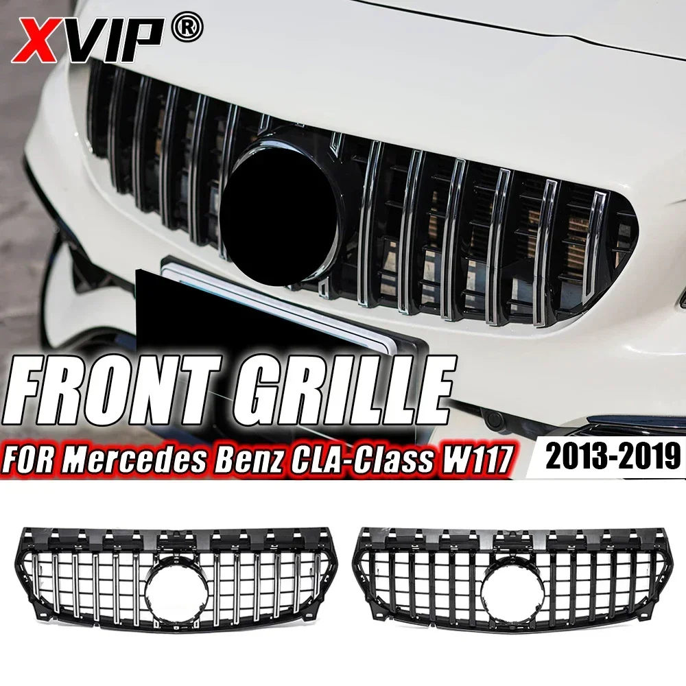 

XVIP Glossy Black AMG Style Bumper Grille For Mercedes Benz CLA W117 13-19 CLA180 CLA200 CLA45 AMG Diamonds Style Upper Grilles