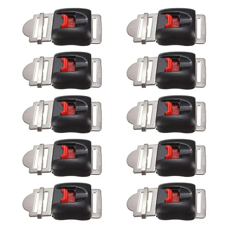 

Better-10Pcs Universal Motorcycle Helmets Clip Strap Quick Release Disconnect Buckle