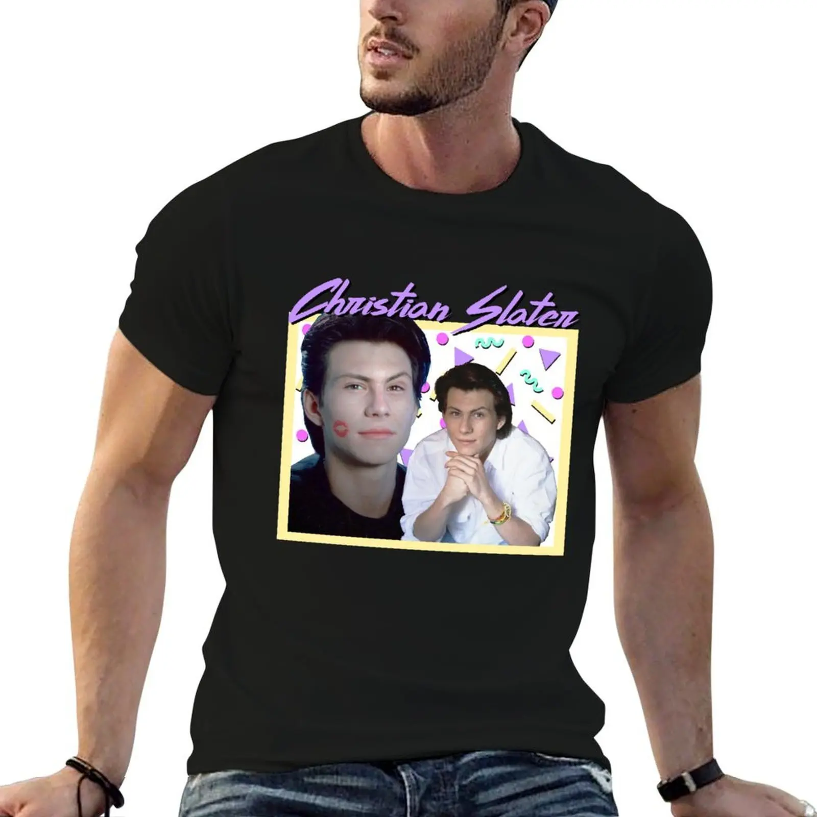 

80s Christian Slater T-Shirt cotton t shirts man 100% t shirt for man 100 percent cotton T-Shirt