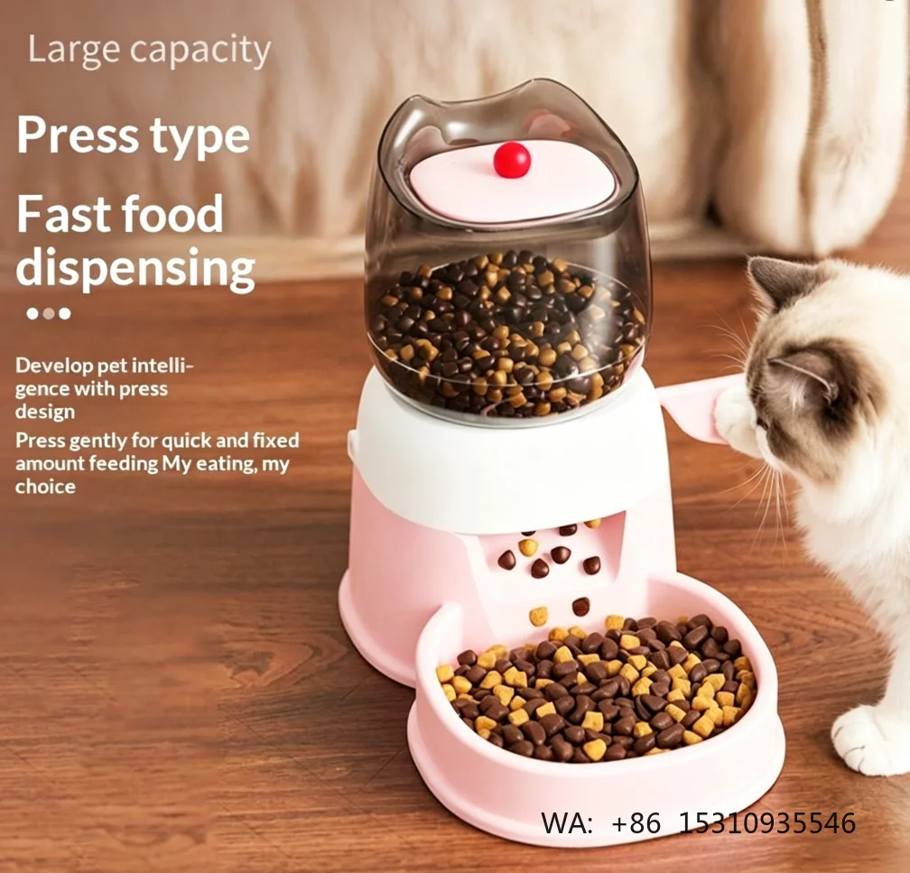 2026 HOT Sale Automatic Pet Feeder for Cats and Dogs Large Capacity Foot Operated  Push-Button Food Dispenser with Pet Bowl
