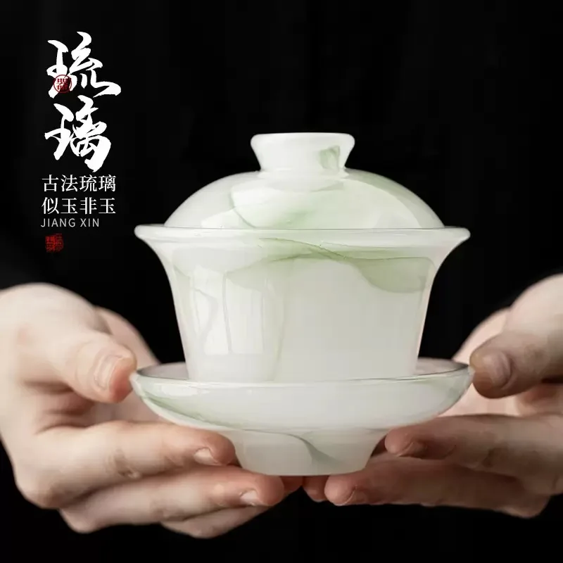 

Чаша с крышкой 170 мл, серия Ancient Method (Liuli), винтажная чайная чаша, китайская чайная чашка, чаша для хозяина, подходит для дома и офиса.