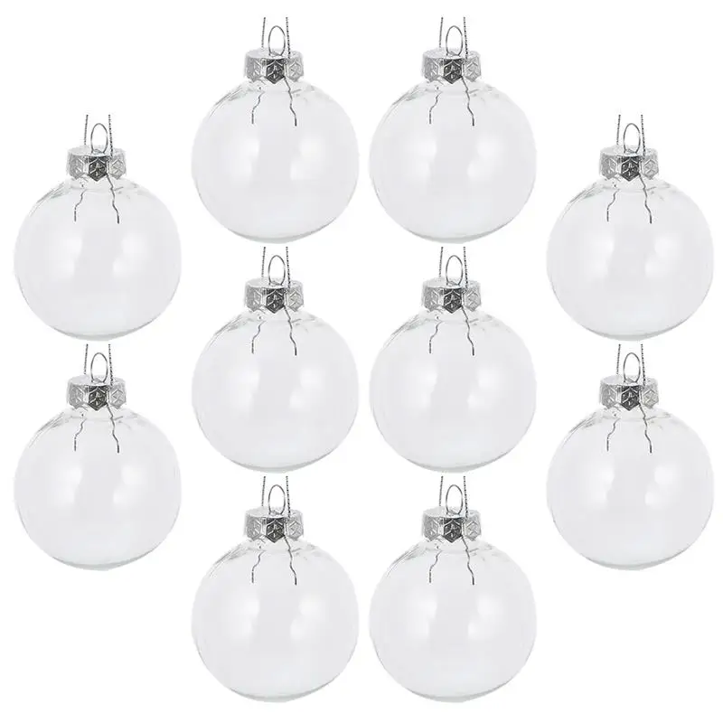 

10pcs Clear Christmas Ball Xmas Tree Ornament Ball Festival Hanging Ball hristmas Decortions for Home Xmas Tree Ornaments