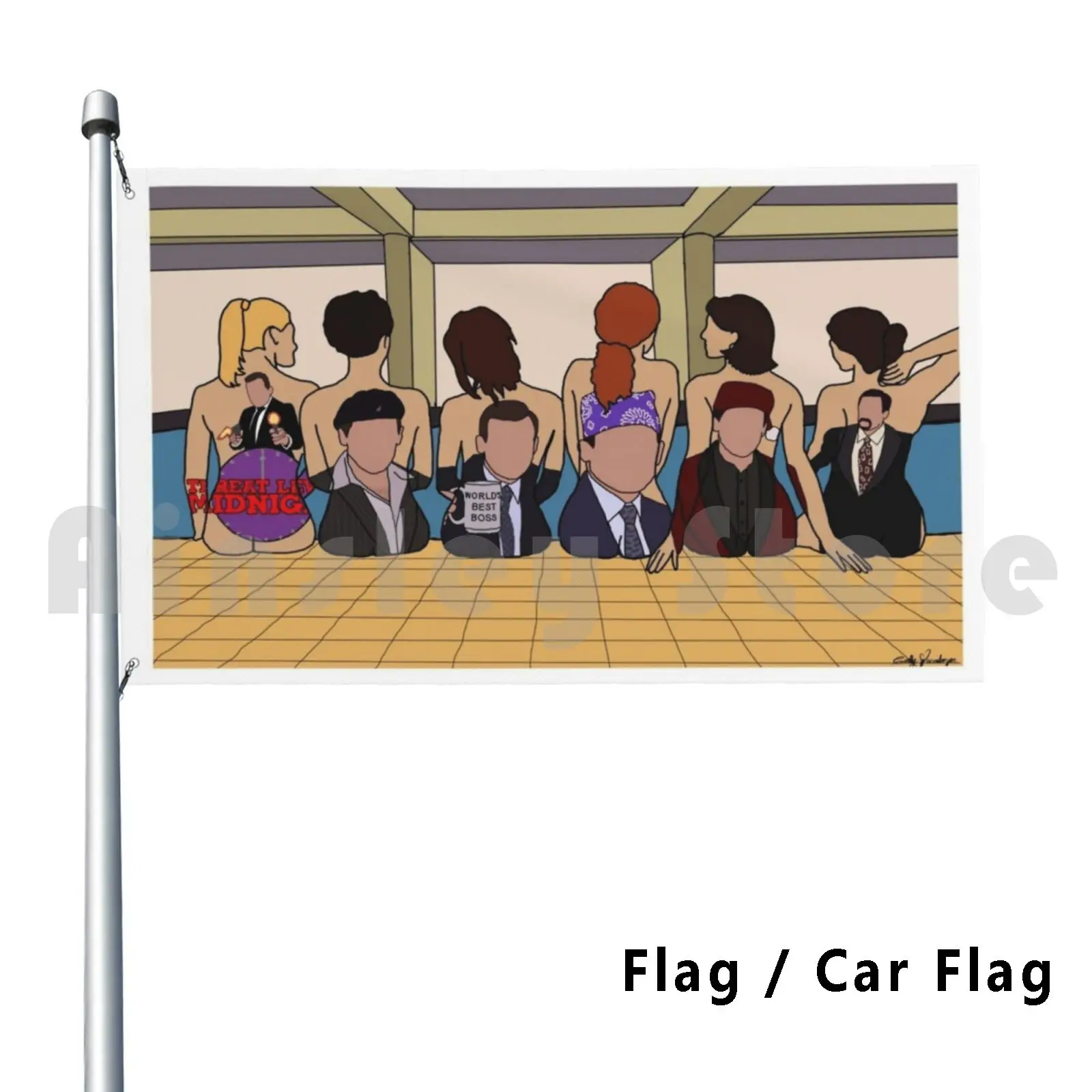 Michael Flag Car Flag Funny The Office Michael Klump Date Mike Prison Mike Santa Bond Threat Level