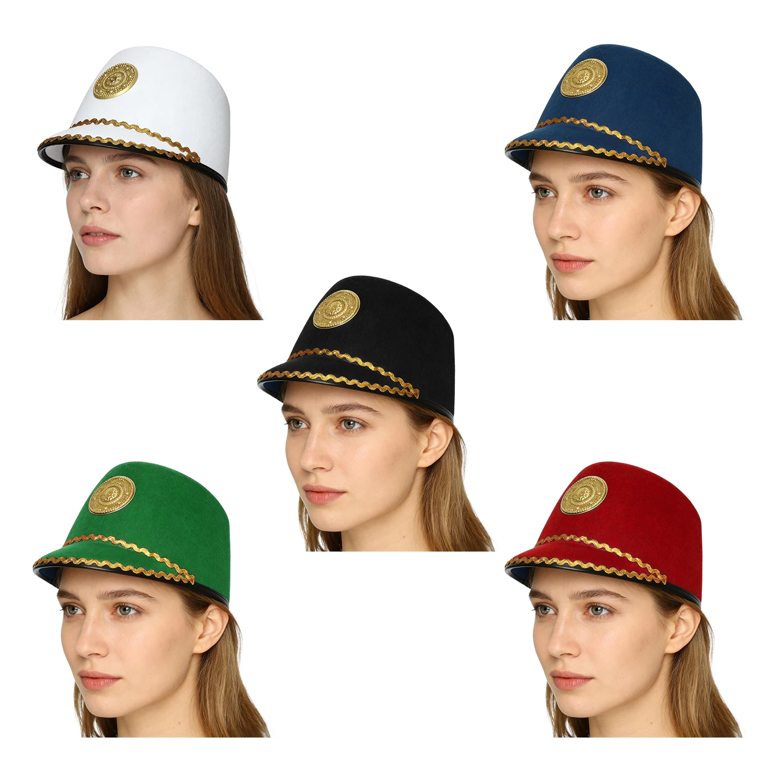 American Marching Band Hat Novelty Lightweight Uniform Hat Soldier Hat Stylish Hat Circus Cosplay Carnival Festival Fancy Dress
