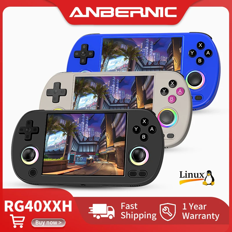 Anbernic RG40XX H Retro Handheld Game Console 4.0'' IPS Screen Linux 64-bit RGB Joystick RG40XXH Portable Gaming Player Streaming HDMI connection to TV