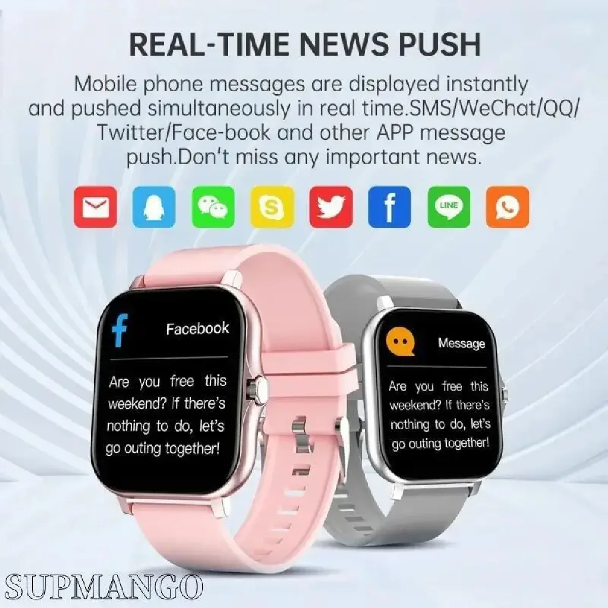 Smartwatch digital para homens e mulheres, relógio de pulso esportivo, relógios de fitness, tela sensível ao toque, chamadas bluetooth, presente, 2024