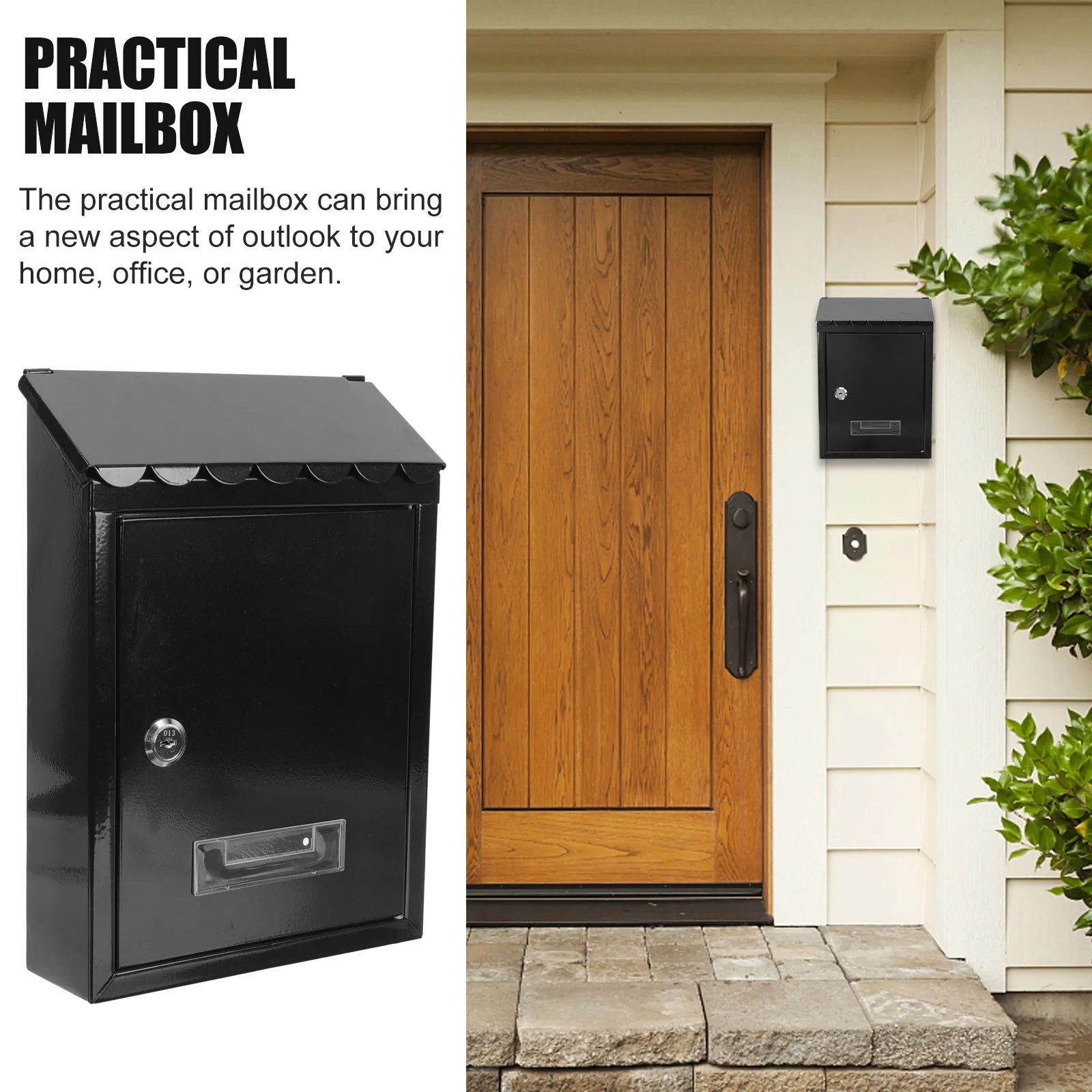 

European Style Iron Mailbox Wall Mounted Retro Design for Home Garden Outdoor Decor Application Outdoor Decor Wall Mount Mailbox