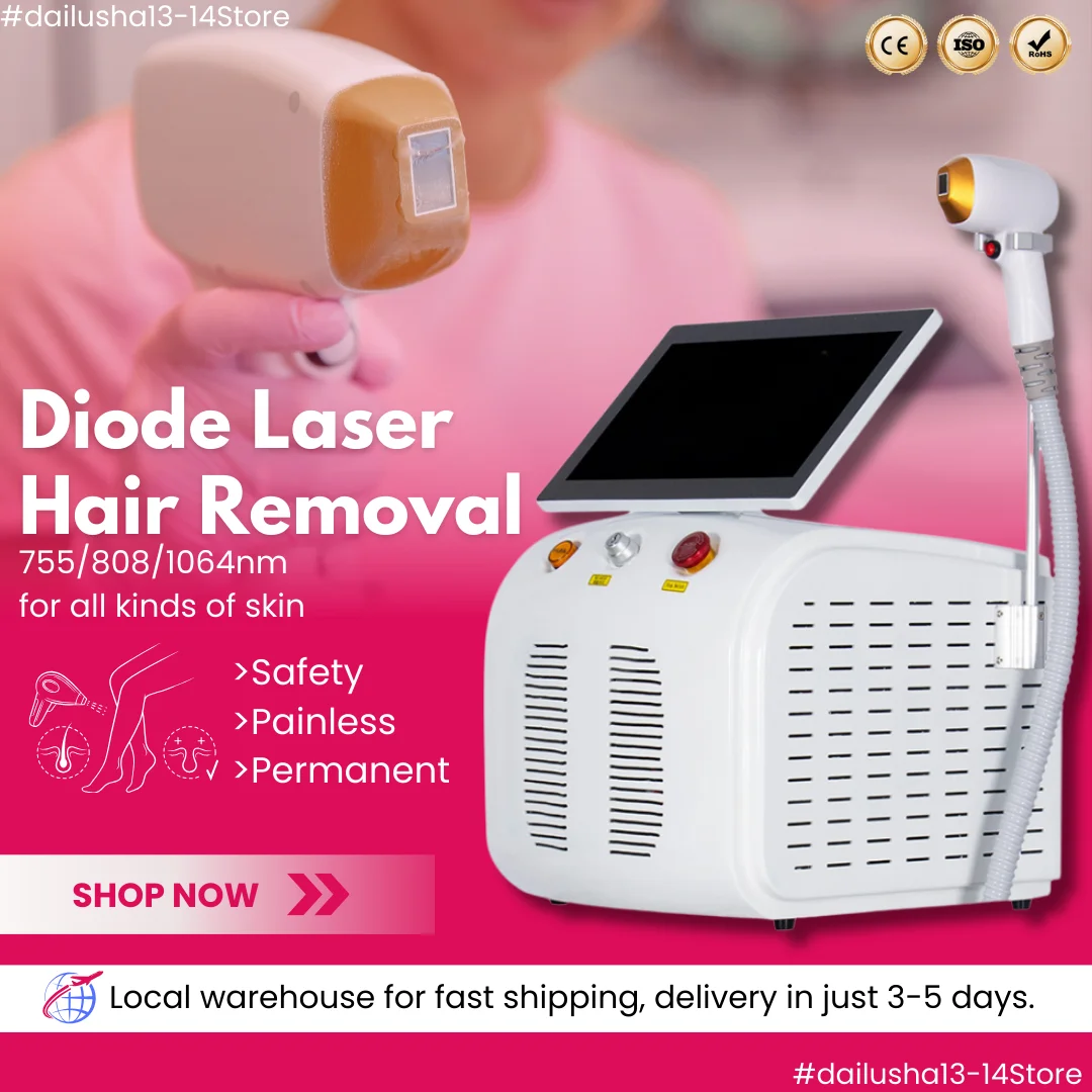 2025 Newest Diode Laser Hair Removal Device Ice Titanium Painless Permanent Full Body Hair Removal Alexandrite Laser