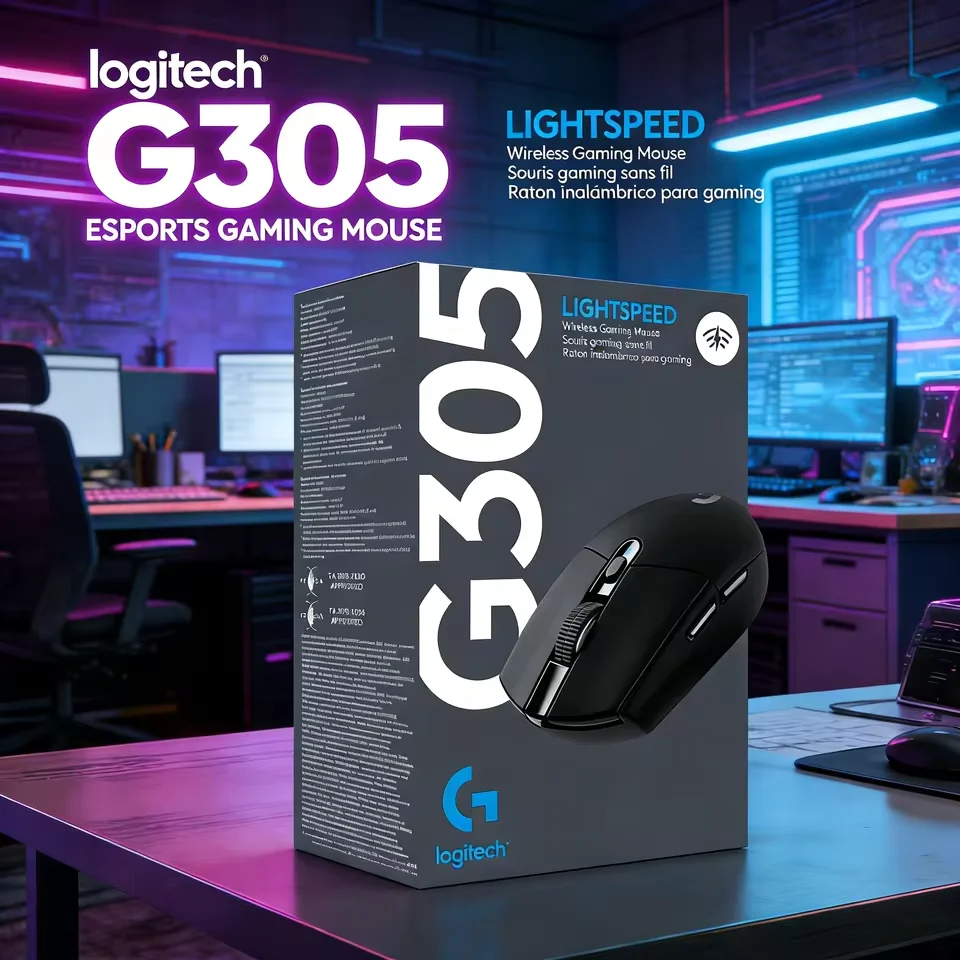 Mouse Sem Fio Logitech G305, Mouse Ergonômico Programável para Jogos e Escritório, Mouse para Computador 2.4G