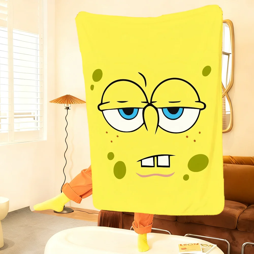 

Плюшевый плед-одеяло с изображением Супер-Комфортного Квадрата из мультфильма Спанч Боб, для гостиной, дивана, кушетки, детский подарок на день рождения, милый дизайн.