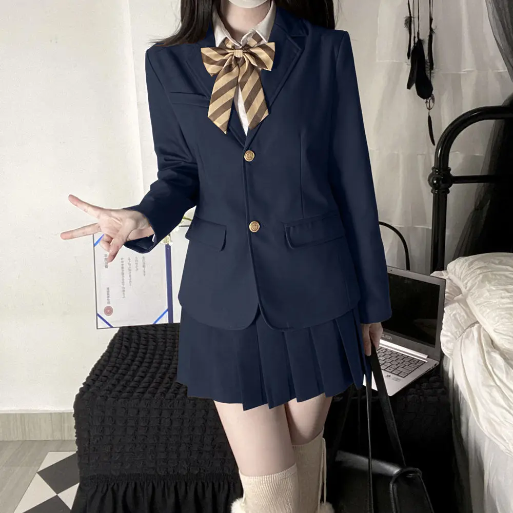 

Japan Cyan Jk Uniform Suit Autumn And Winter College Style Class Uniform School Supply Two-Button Suit Jacket