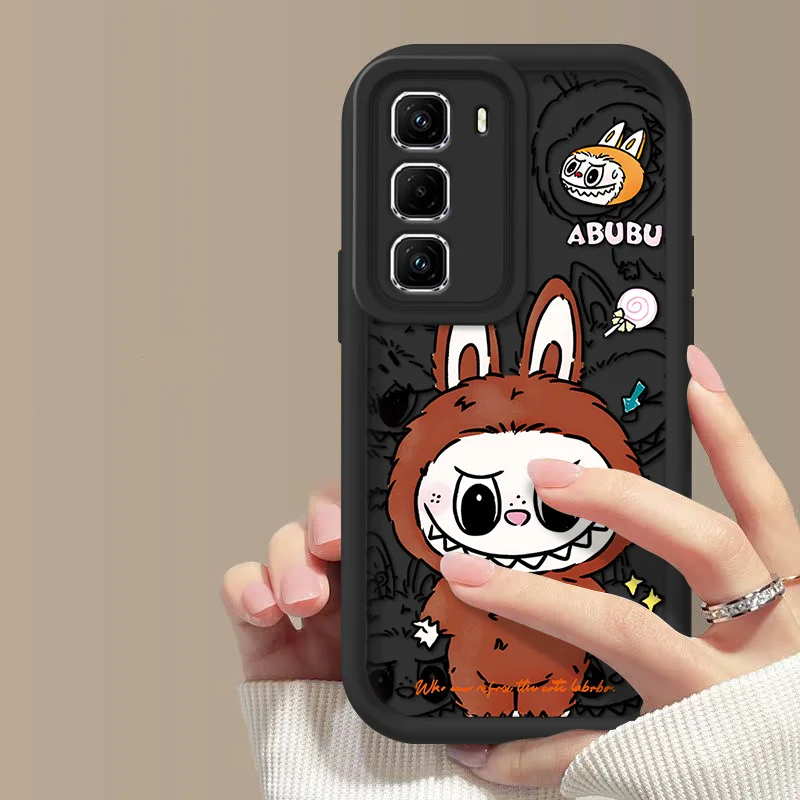 Cartoon Cute Labubu Phone Case For Infinix Hot 50 Pro 4G Soft TPU Shockproof Protect Back Cover Infinix Hot 50 pro 4G Capa