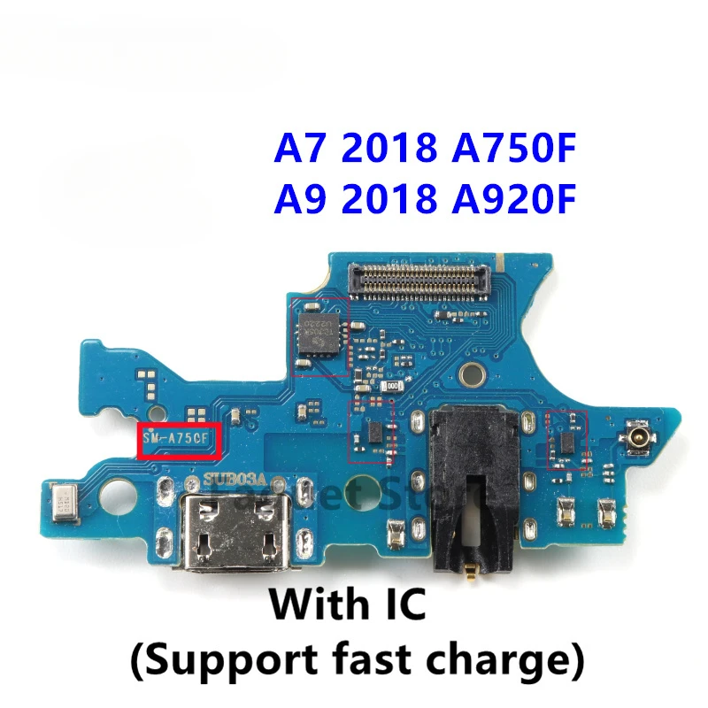 Charging Port Connector Board Flex Cable For Samsung Galaxy A7 2018 A750 A750F / A9 2018 A920 A920F USB Charging Board