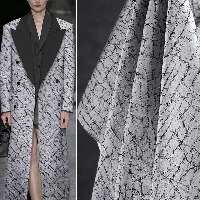 

Креативная ретро-ткань серого цвета с эффектом потертости, имитирующая кожу, немнущаяся, для пошива пиджаков и курток, модный дизайн, черная.