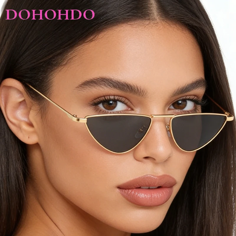 

2026 Trendy Cat Eye Metal Women Sunglasses Luxury Designer Small Frame Punk Men Eyewear Outdoor Driving Travel Sunglasses UV400