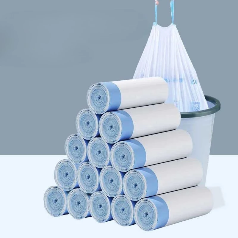 45X50 Household Garbage Bag Drawstring Large Thickening Portable Pull Bag White Plastic Bag draw string bags  drawstring bag