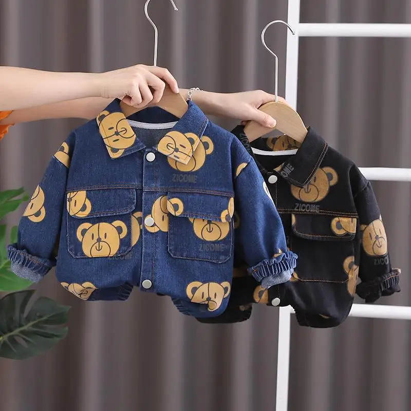 

Coats For Boys Spring 2023 Children Fashion Denim Jackets Clothing Baby Girls 1 To 6 Years Old Kid Outerwear Autumn Tops Clothes